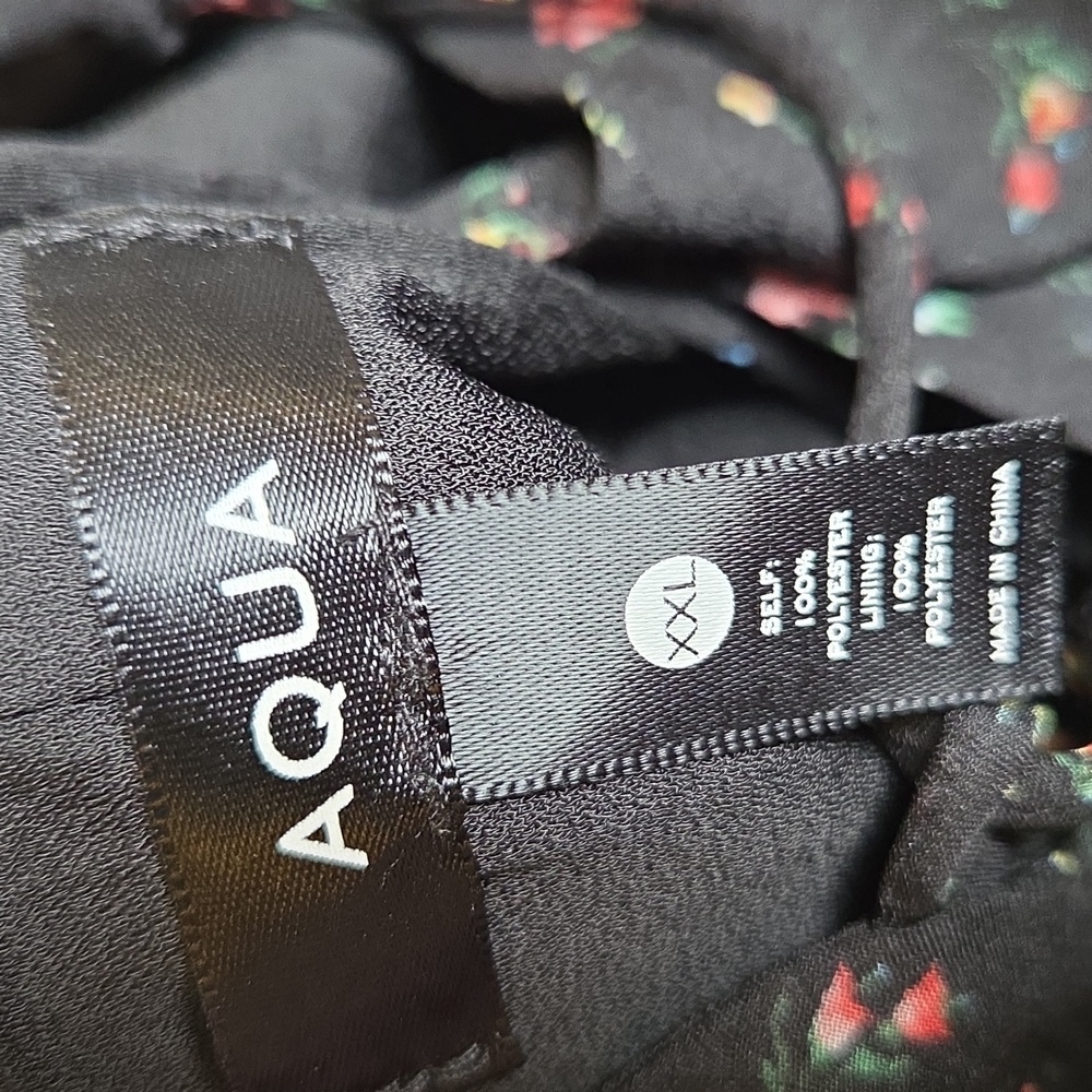 Aqua Black Floral Long Sleeve Dress - Picture 8 of 8